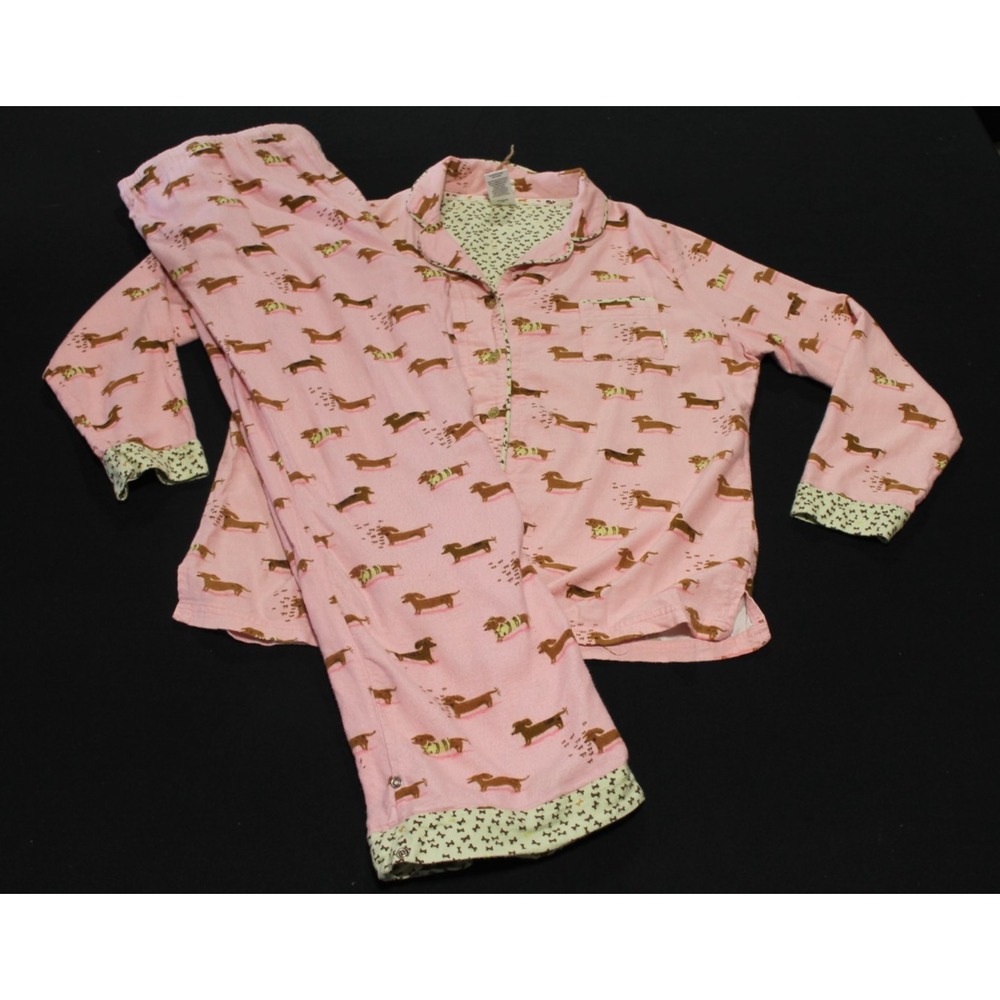 Munki Munki Dachshund Pajama Set Womens XXL NWOT Pink Doxie Wiener Dog